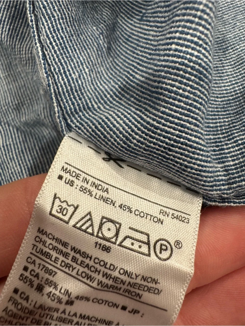 BANANA REPUBLIC Casual Blue Fish Pattern Linen Button-up Shirt | Size Large